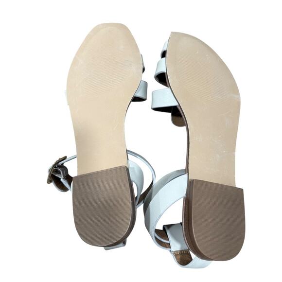 Steve Madden White Leather Fisherman Media Ankle Wrap Sandal 9 - Picture 6 of 6